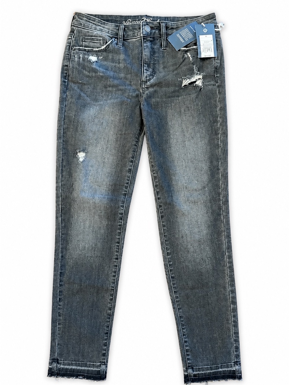 Universal Thread Women's Washed Charcoal Skinny Jeans - Distressed